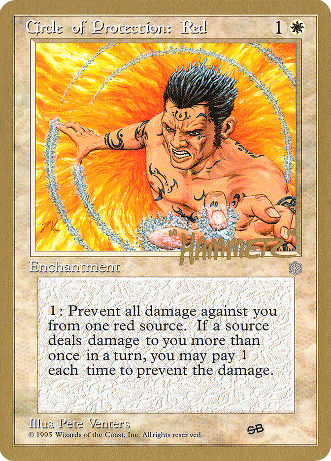 Circle of Protection: Red (Shawn "Hammer" Regnier) (SB) [Pro Tour Collector Set] | Fandemonia Ltd