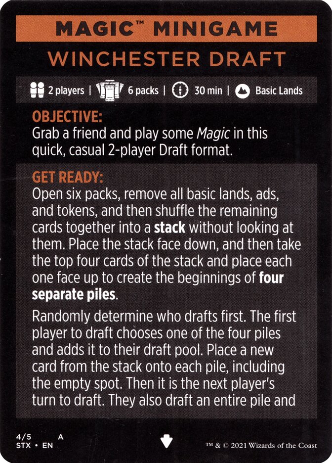 Winchester Draft (Magic Minigame) [Strixhaven: School of Mages Minigame] | Fandemonia Ltd