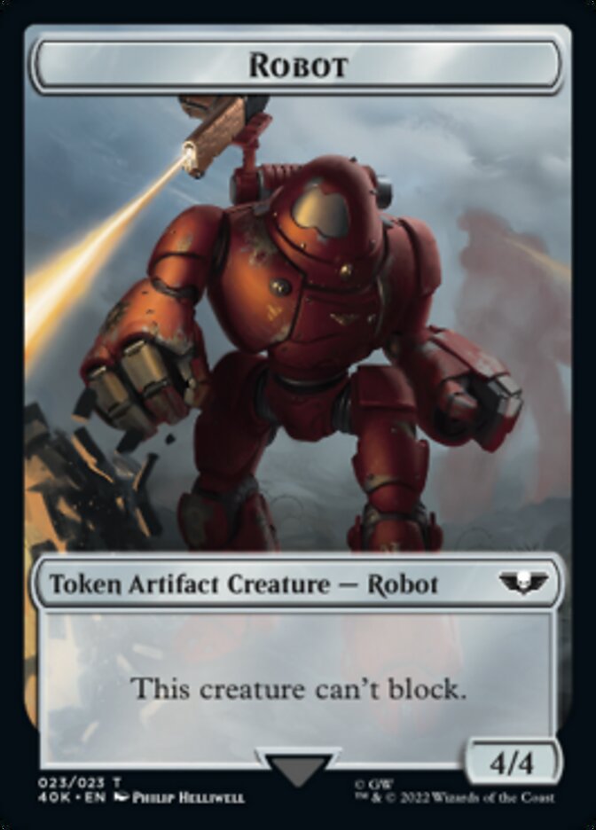 Astartes Warrior // Robot Double-sided Token (Surge Foil) [Universes Beyond: Warhammer 40,000 Tokens] | Fandemonia Ltd