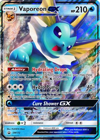 Vaporeon GX (SM172) (Jumbo Card) [Sun & Moon: Black Star Promos] | Fandemonia Ltd