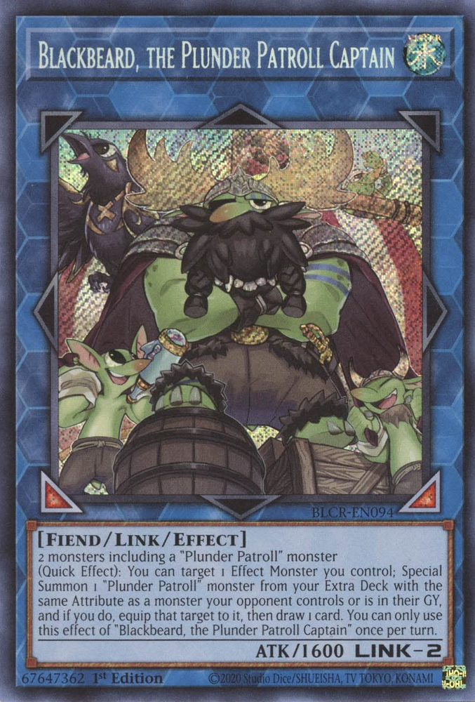 Blackbeard, the Plunder Patroll Captain [BLCR-EN094] Secret Rare | Fandemonia Ltd