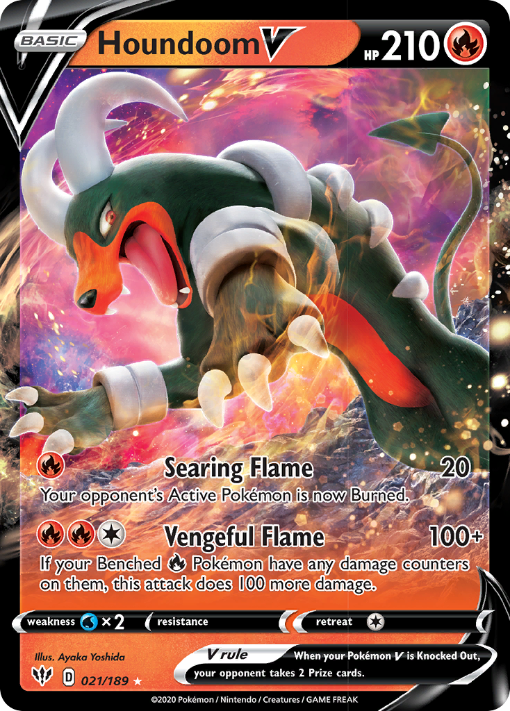 Houndoom V (021/189) [Sword & Shield: Darkness Ablaze] | Fandemonia Ltd