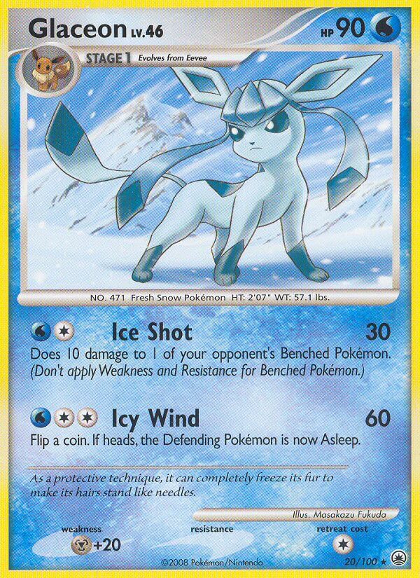 Glaceon (20/100) (Theme Deck Exclusive) [Diamond & Pearl: Majestic Dawn] | Fandemonia Ltd