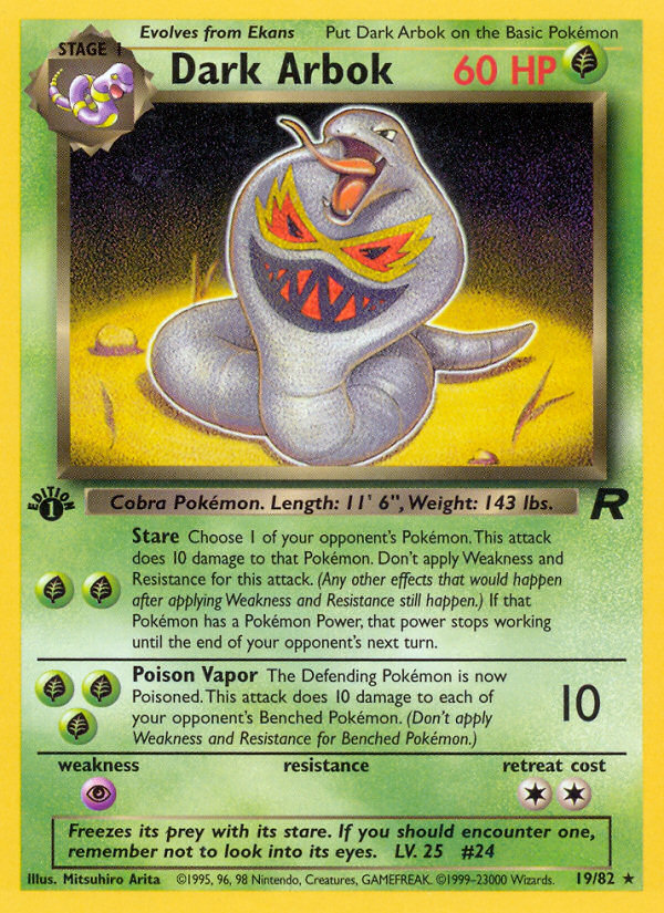 Dark Arbok (19/82) [Team Rocket 1st Edition] | Fandemonia Ltd