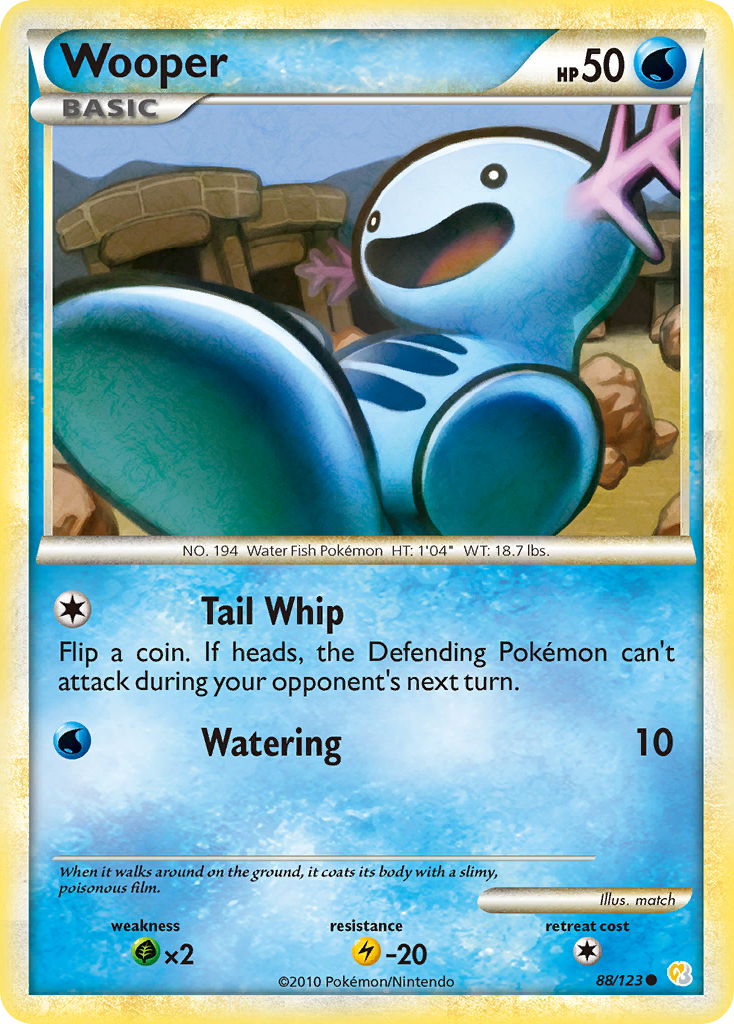 Wooper (88/123) [HeartGold & SoulSilver: Base Set] | Fandemonia Ltd