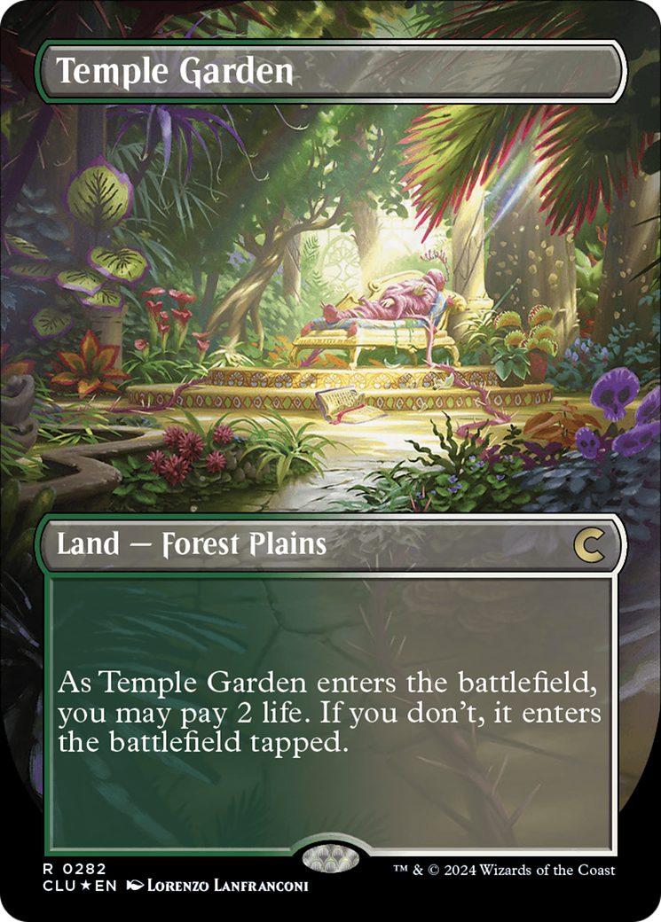 Temple Garden (Borderless) [Ravnica: Clue Edition] | Fandemonia Ltd