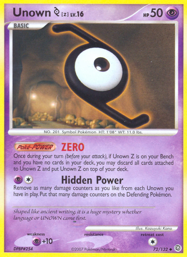 Unown Z (72/132) [Diamond & Pearl: Secret Wonders] | Fandemonia Ltd