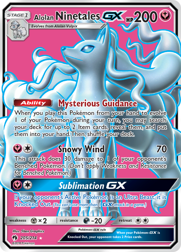 Alolan Ninetales GX (205/214) [Sun & Moon: Lost Thunder] | Fandemonia Ltd