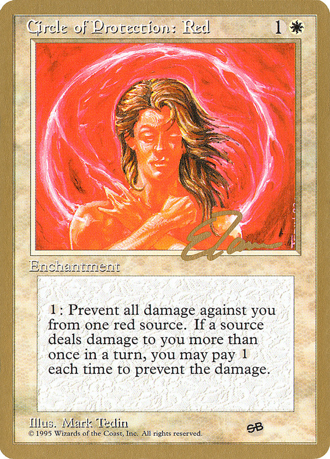Circle of Protection: Red (Eric Tam) (SB) [Pro Tour Collector Set] | Fandemonia Ltd