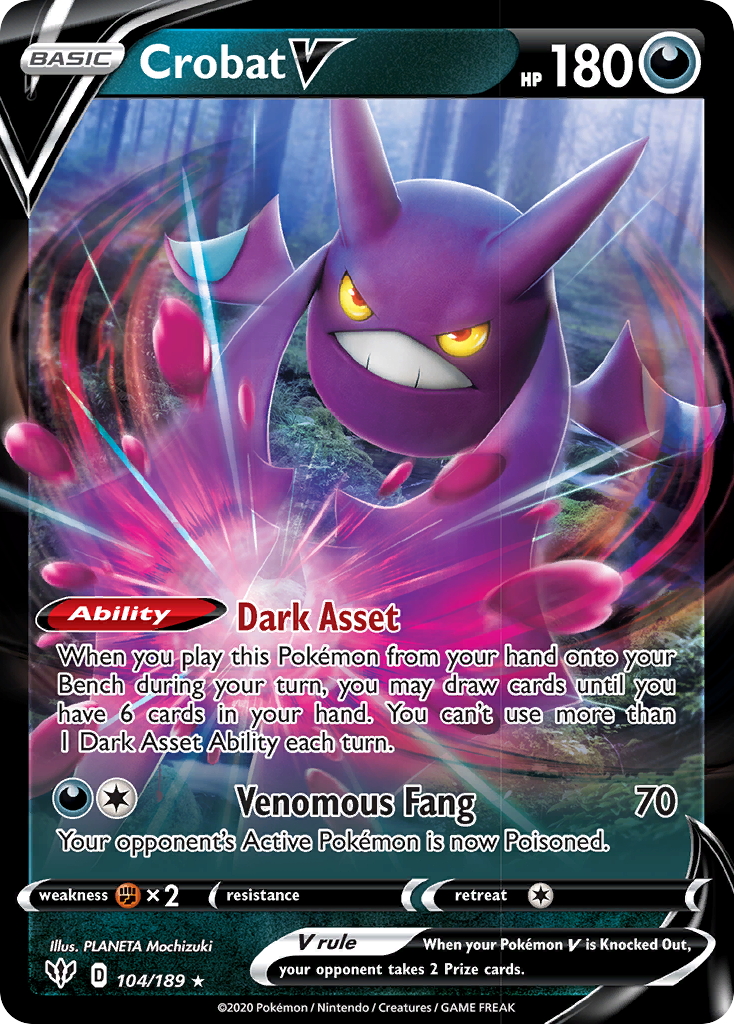 Crobat V (104/189) [Sword & Shield: Darkness Ablaze] | Fandemonia Ltd