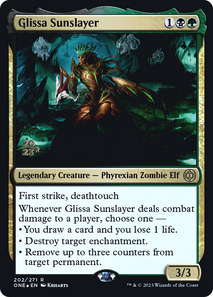 Glissa Sunslayer [Phyrexia: All Will Be One Prerelease Promos] | Fandemonia Ltd