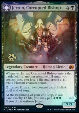 Jerren, Corrupted Bishop // Ormendahl, the Corrupted [Innistrad: Midnight Hunt Prerelease Promos] | Fandemonia Ltd