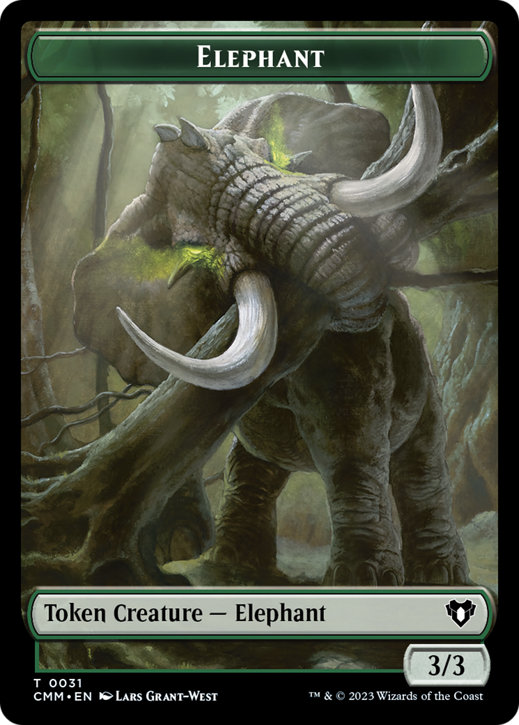 Soldier // Elephant Double-Sided Token [Commander Masters Tokens] | Fandemonia Ltd