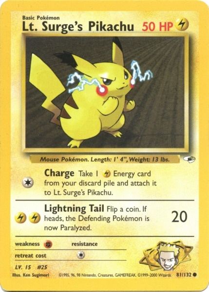 Lt. Surge's Pikachu (81/132) [Gym Heroes Unlimited] | Fandemonia Ltd
