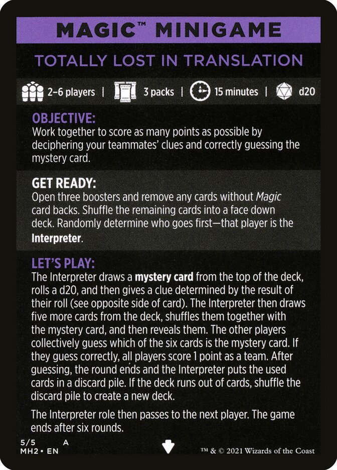Totally Lost in Translation (Magic Minigame) [Modern Horizons 2 Minigame] | Fandemonia Ltd