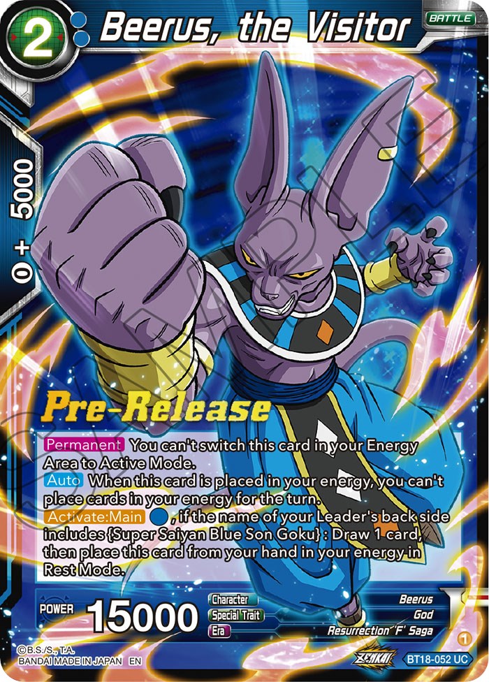 Beerus, the Visitor (BT18-052) [Dawn of the Z-Legends Prerelease Promos] | Fandemonia Ltd