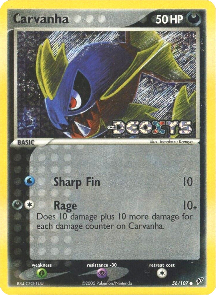 Carvanha (56/107) (Stamped) [EX: Deoxys] | Fandemonia Ltd