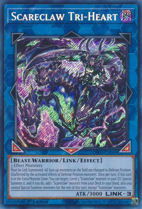 Scareclaw Tri-Heart [DIFO-EN049] Secret Rare | Fandemonia Ltd