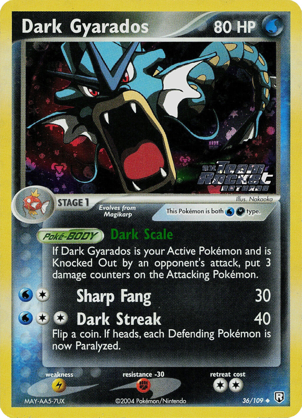 Dark Gyarados (36/109) (Stamped) [EX: Team Rocket Returns] | Fandemonia Ltd