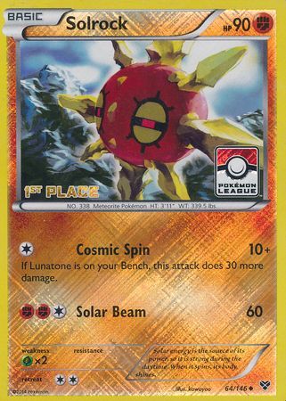 Solrock (64/146) (1st Place League Challenge Promo) [XY: Base Set] | Fandemonia Ltd