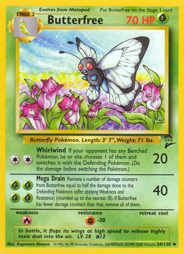 Butterfree (34/130) [Base Set 2] | Fandemonia Ltd