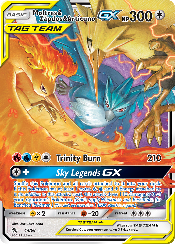 Moltres & Zapdos & Articuno GX (44/68) [Sun & Moon: Hidden Fates] | Fandemonia Ltd