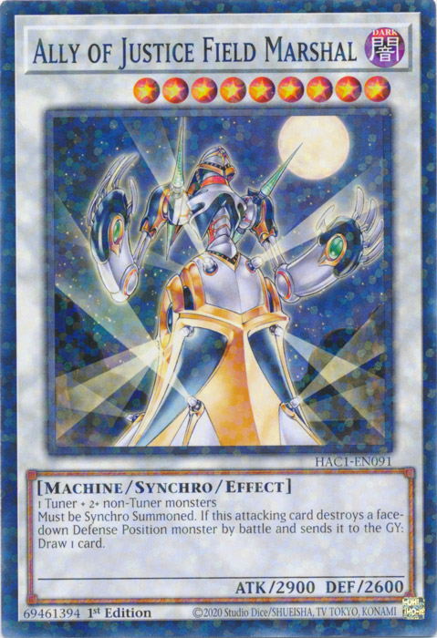 Ally of Justice Field Marshal (Duel Terminal) [HAC1-EN091] Common | Fandemonia Ltd
