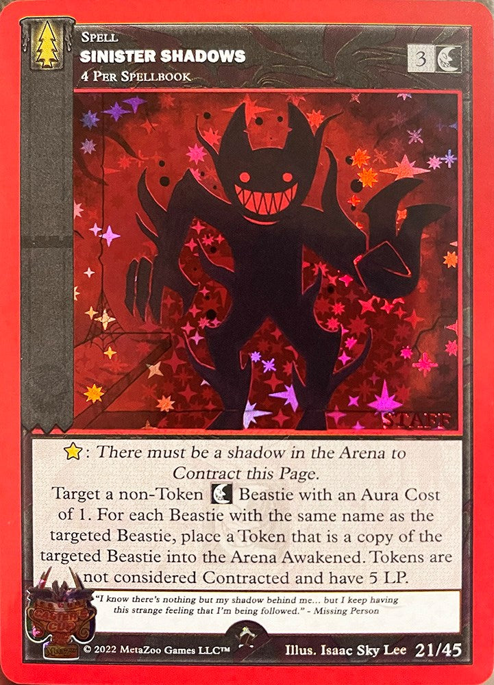 Sinister Shadows (Staff Stamped) [Caster's Cup Promo Cards] | Fandemonia Ltd