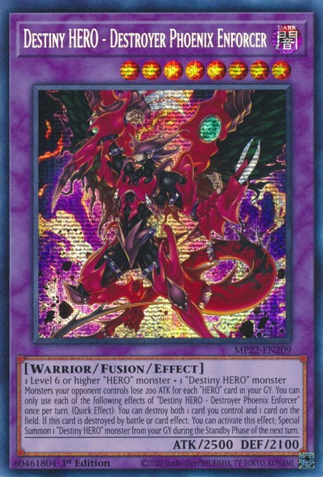 Destiny HERO - Destroyer Phoenix Enforcer [MP22-EN209] Prismatic Secret Rare | Fandemonia Ltd