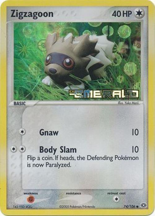 Zigzagoon (74/106) (Stamped) [EX: Emerald] | Fandemonia Ltd