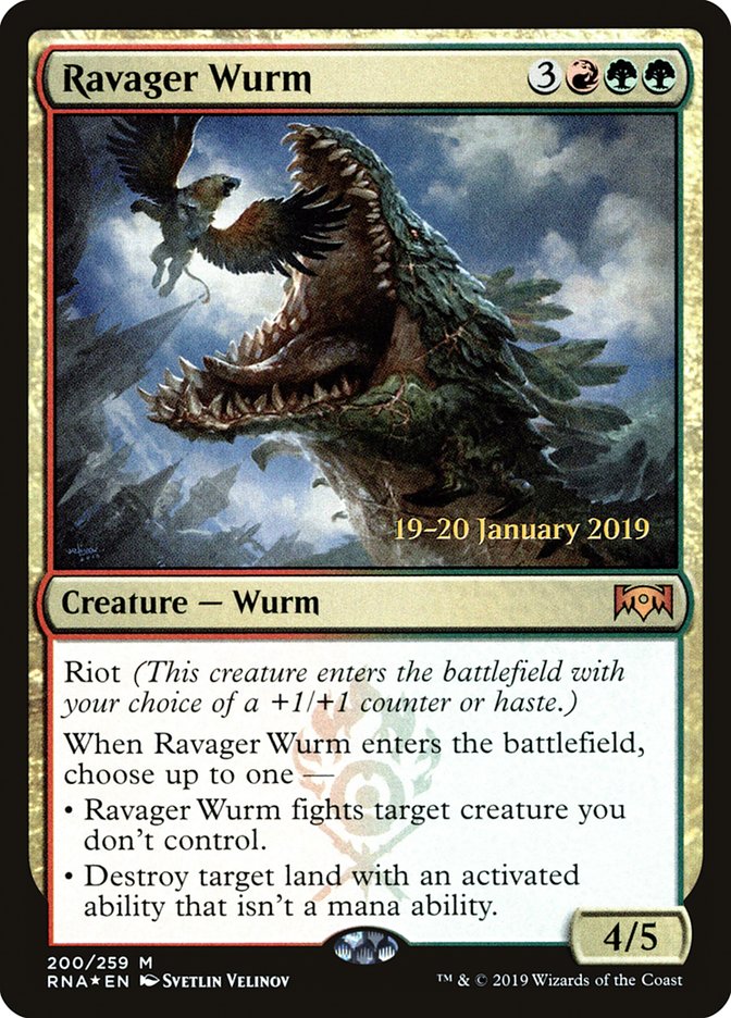 Ravager Wurm [Ravnica Allegiance Prerelease Promos] | Fandemonia Ltd