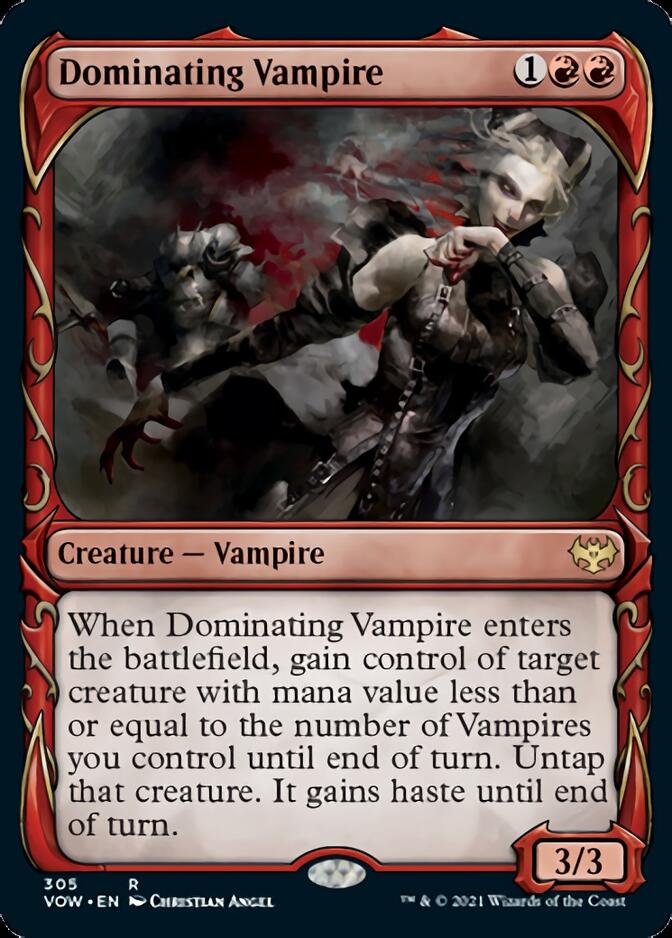 Dominating Vampire (Showcase Fang Frame) [Innistrad: Crimson Vow] | Fandemonia Ltd
