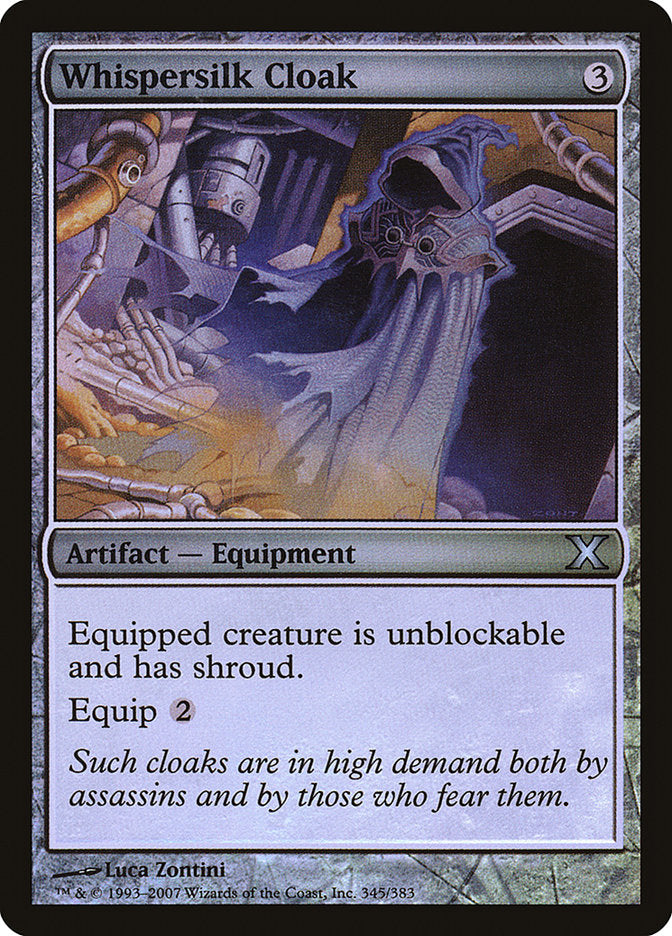 Whispersilk Cloak (Premium Foil) [Tenth Edition] | Fandemonia Ltd