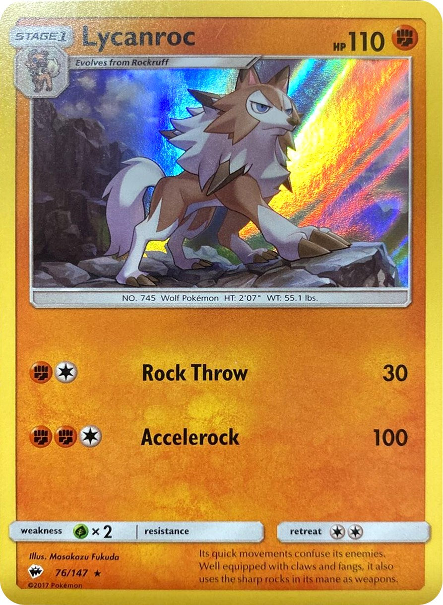 Lycanroc (76/147) (Water Web Holo) [Sun & Moon: Burning Shadows] | Fandemonia Ltd