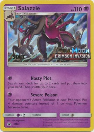 Salazzle (SM73) (Staff Prerelease Promo) [Sun & Moon: Black Star Promos] | Fandemonia Ltd