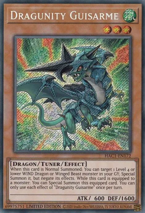 Dragunity Guisarme [HAC1-EN172] Secret Rare | Fandemonia Ltd