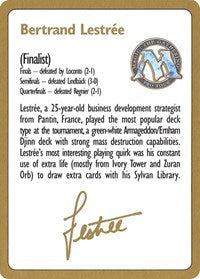 1996 Bertrand Lestree Biography Card [World Championship Decks] | Fandemonia Ltd
