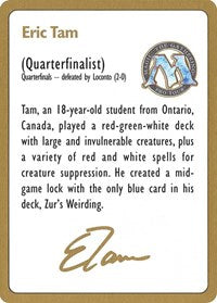 1996 Eric Tam Biography Card [World Championship Decks] | Fandemonia Ltd