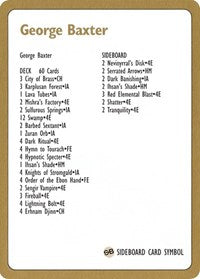 1996 George Baxter Decklist Card [World Championship Decks] | Fandemonia Ltd