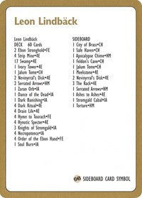 1996 Leon Lindback Decklist Card [World Championship Decks] | Fandemonia Ltd