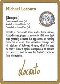 1996 Michael Loconto Biography Card [World Championship Decks] | Fandemonia Ltd