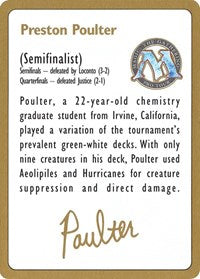 1996 Preston Poulter Biography Card [World Championship Decks] | Fandemonia Ltd