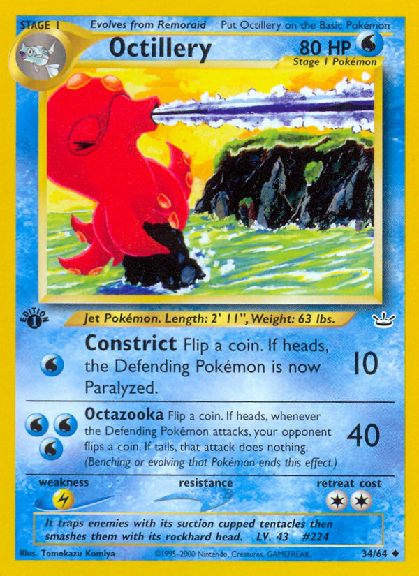 Octillery (34/64) [Neo Revelation 1st Edition] | Fandemonia Ltd