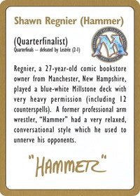1996 Shawn "Hammer" Regnier Biography Card [World Championship Decks] | Fandemonia Ltd
