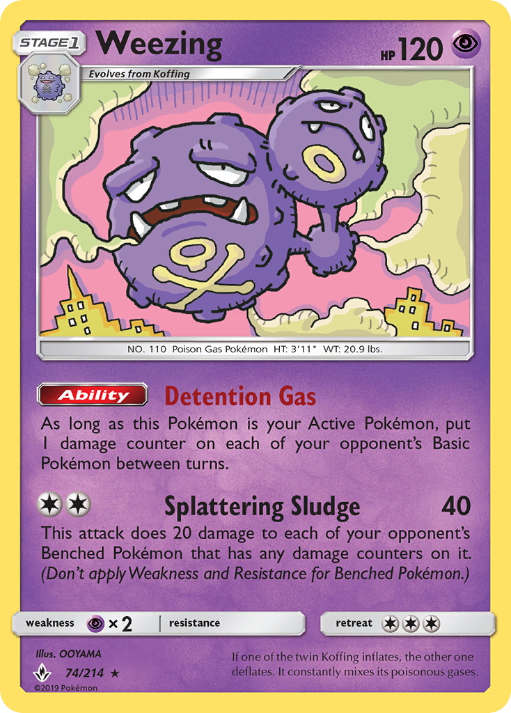 Weezing (74/214) [Sun & Moon: Unbroken Bonds] | Fandemonia Ltd