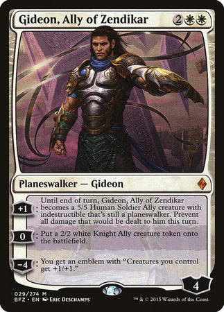 Gideon, Ally of Zendikar [Battle for Zendikar] | Fandemonia Ltd