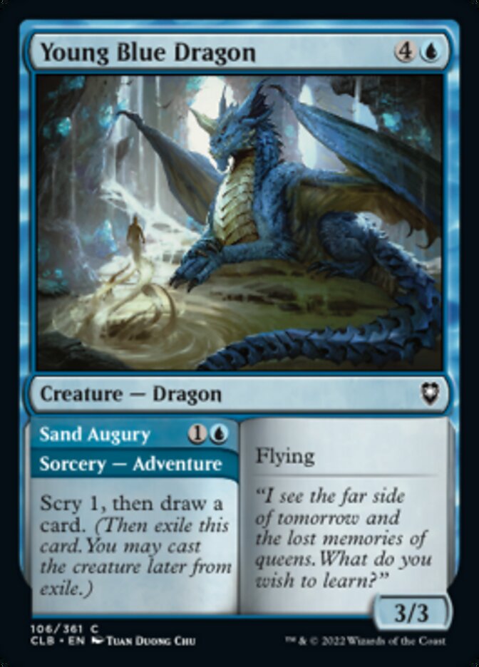 Young Blue Dragon // Sand Augury [Commander Legends: Battle for Baldur's Gate] | Fandemonia Ltd