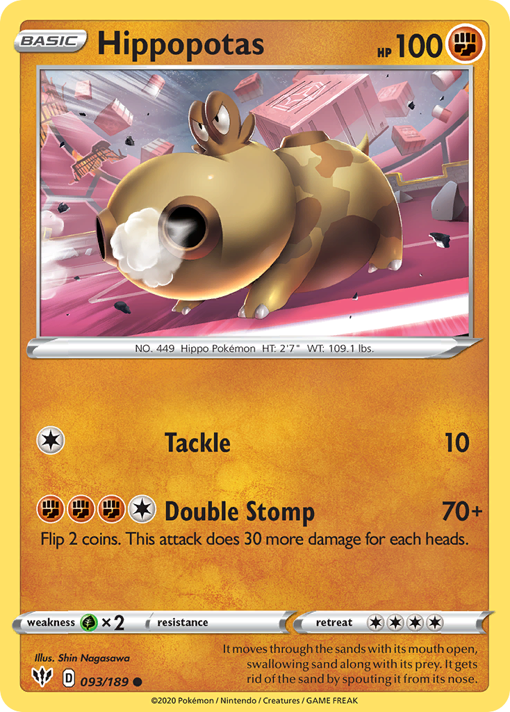Hippopotas (093/189) [Sword & Shield: Darkness Ablaze] | Fandemonia Ltd