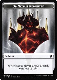 Ob Nixilis, Reignited Emblem // Zombie (010) Double-sided Token [Commander 2019] | Fandemonia Ltd