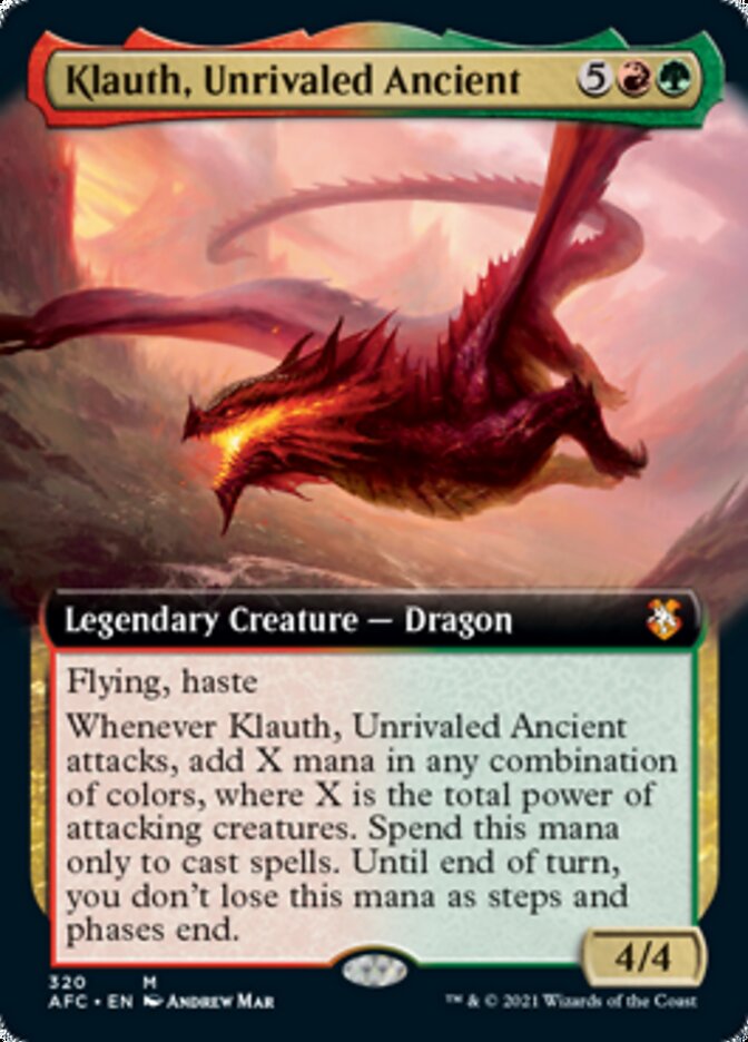 Klauth, Unrivaled Ancient (Extended) [Dungeons & Dragons: Adventures in the Forgotten Realms Commander] | Fandemonia Ltd